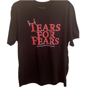 NWOT Tears For Fears 'The Tipping‎ Point World Tour 2022' Shirt Adult  XXL Black